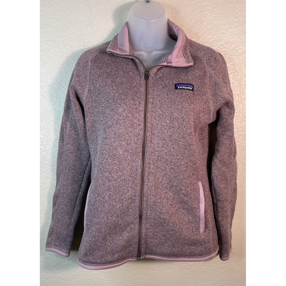 Patagonia Womens Small Better Sweater Jacket Purple Full Zip Fleece Beach Logo